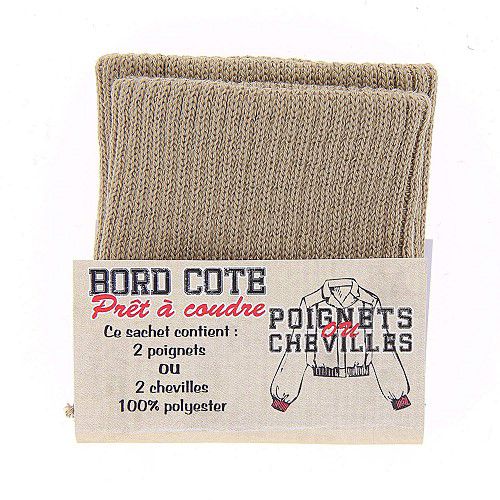 Bord côte 2 poignets/chevilles - beige