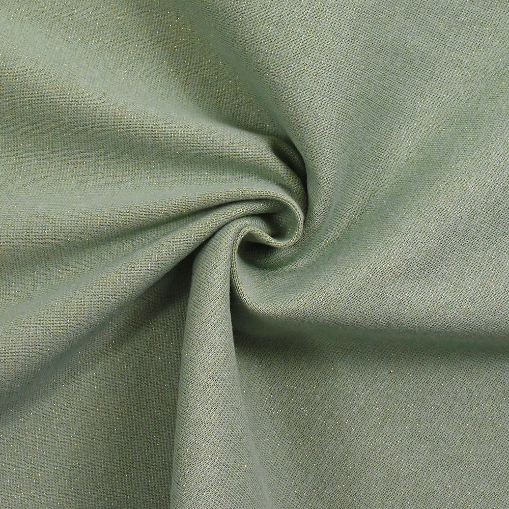 Bord-côte lurex doré tubulaire vert d'eau vendu au mètre - Image 2