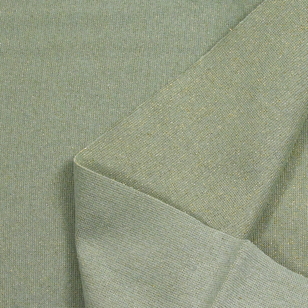 Bord-côte lurex doré tubulaire vert d'eau vendu au mètre - Image 5