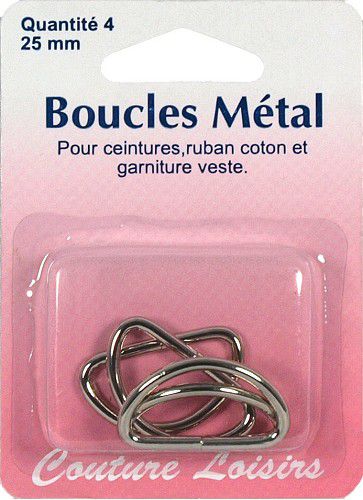 Boucles métal forme D 25 mm X4