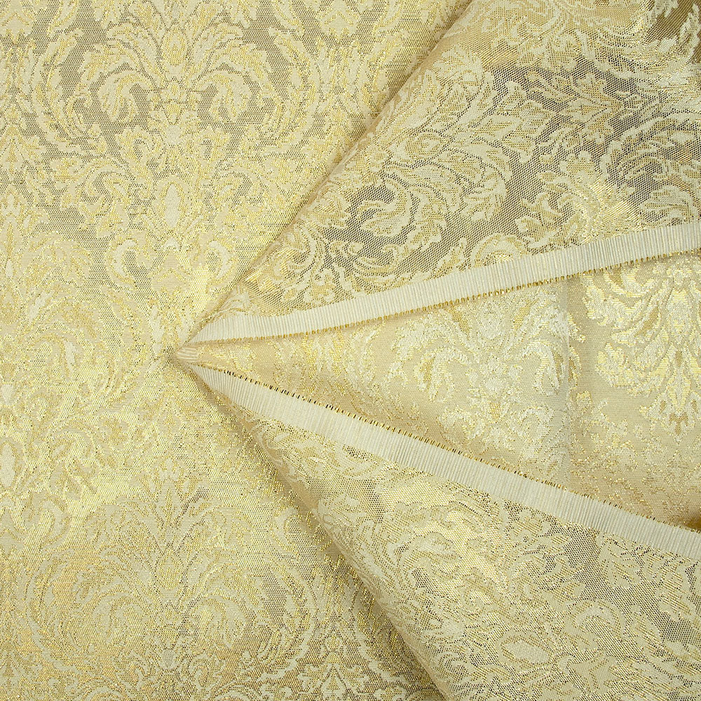 Brocart lamé doré baroque fond écru - Image 4