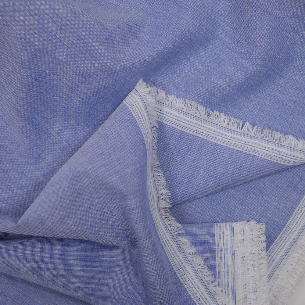 Chambray de coton fin bleu - Image 3