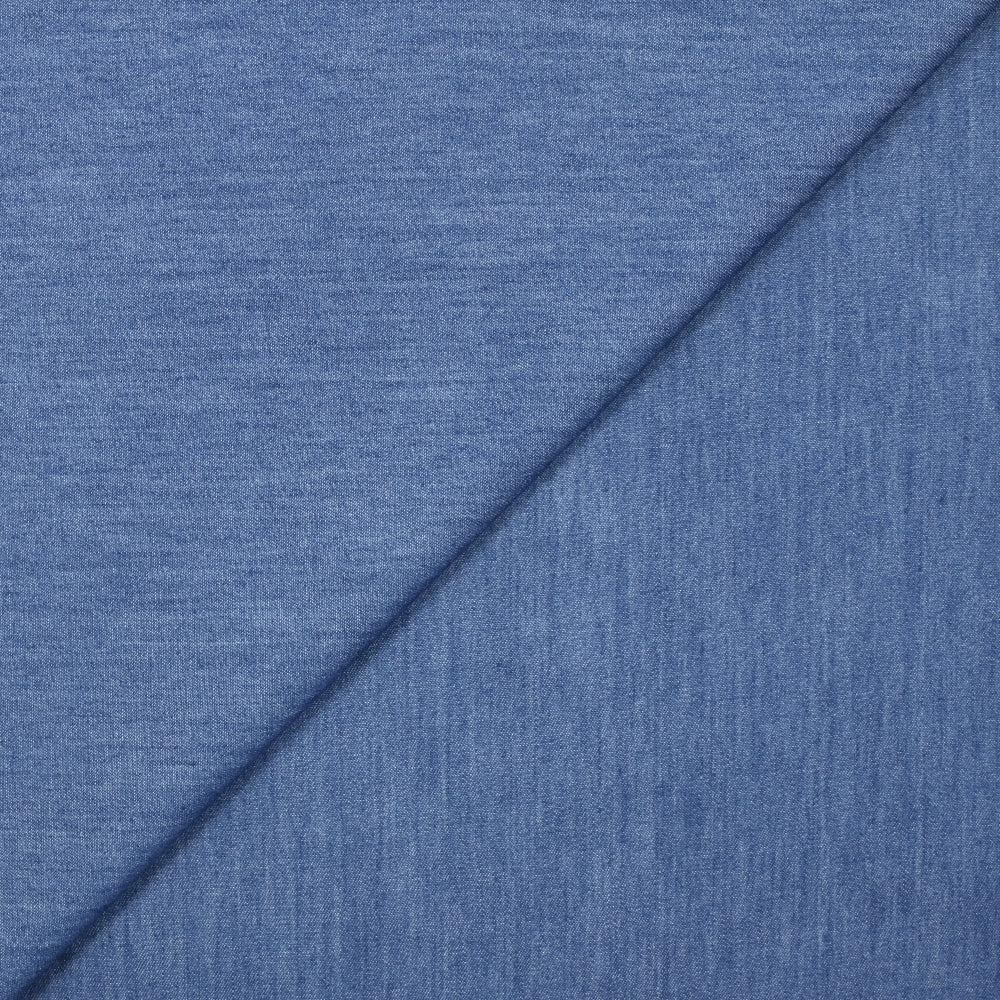 Chambray de polycoton bleu jeans