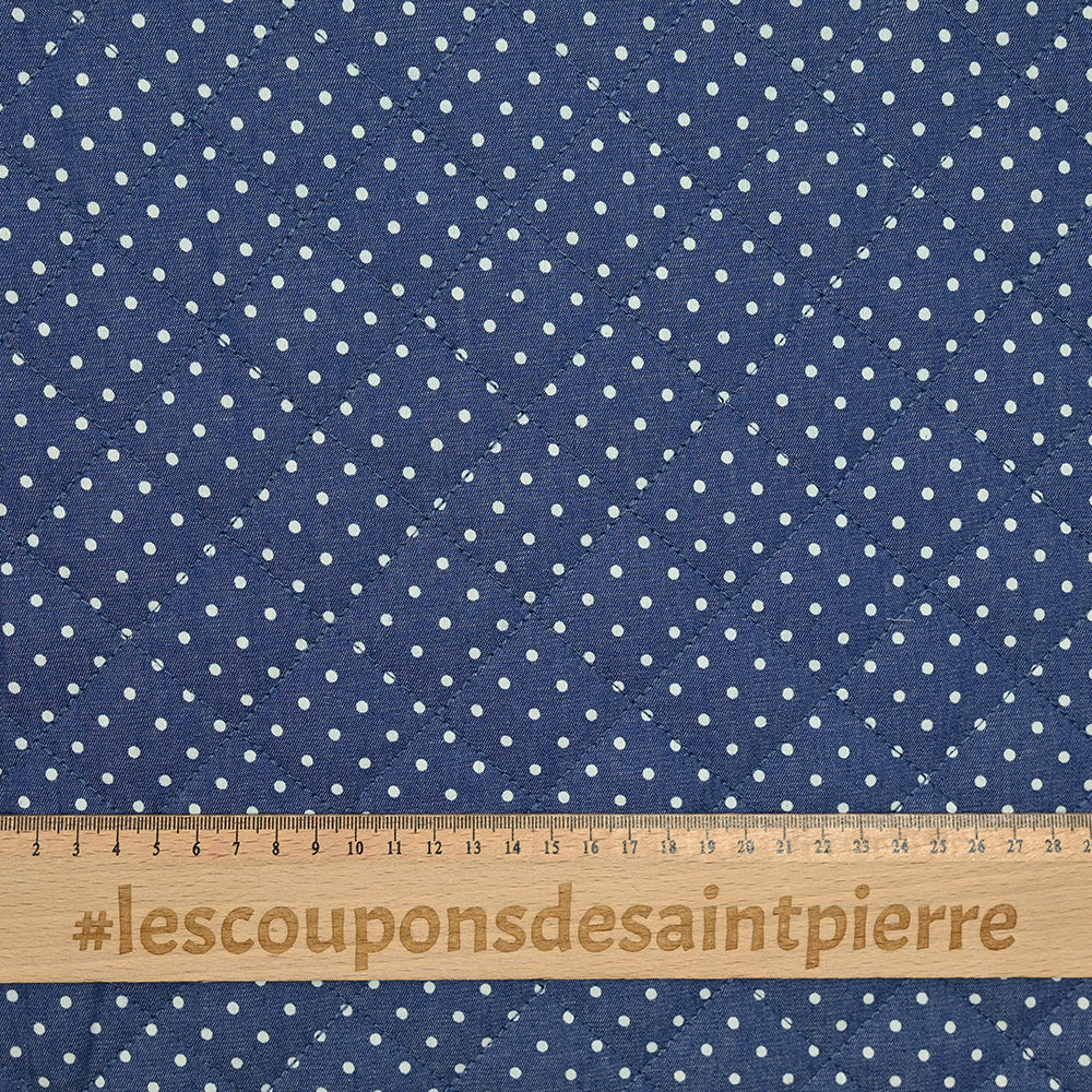 Chambray matelassé imprimé à pois - Image 3
