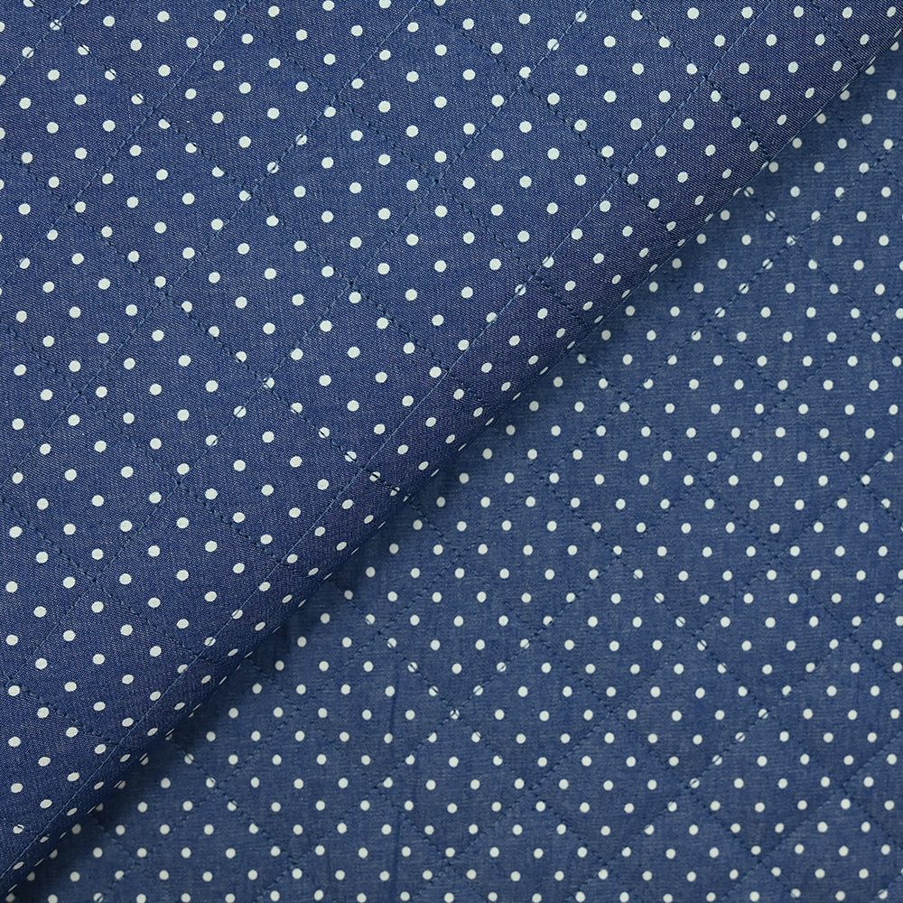 Chambray matelassé imprimé à pois - Image 4