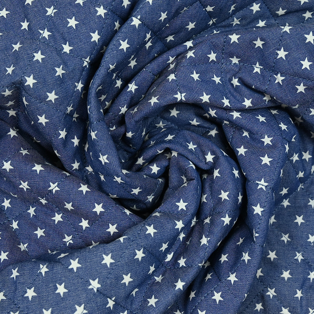 Chambray matelassé imprimé étoiles - Image 2