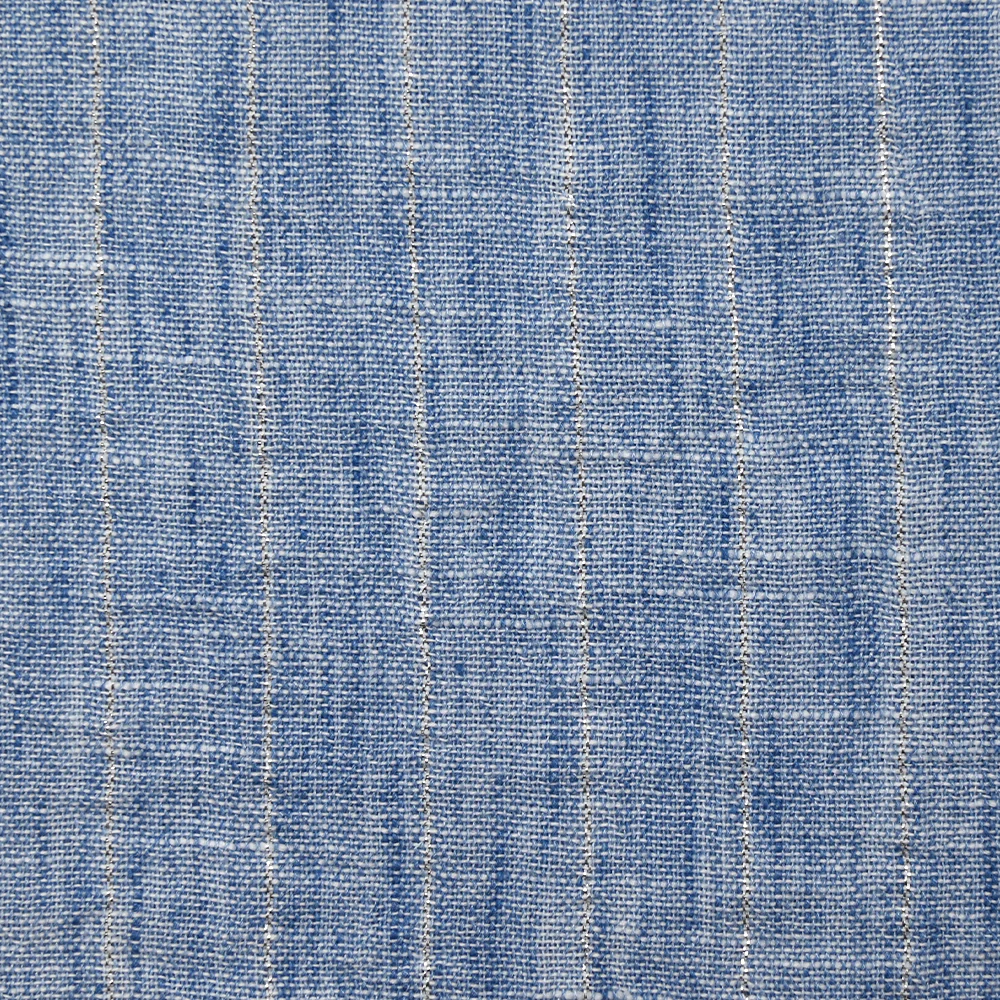 Chambray rayure Lurex Manon fond bleu - Image 4