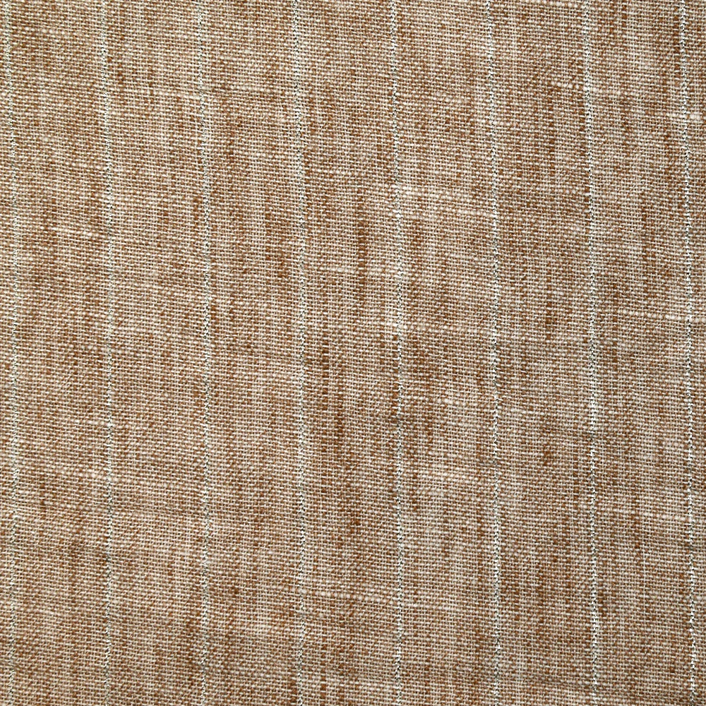Chambray rayure Lurex Manon fond marron biscuit - Image 4