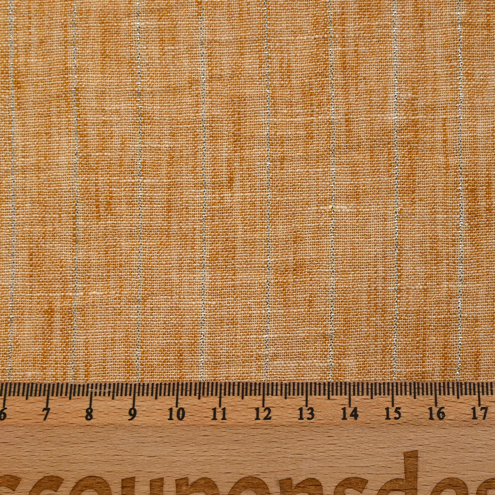 Chambray rayure Lurex Manon fond miel - Image 3