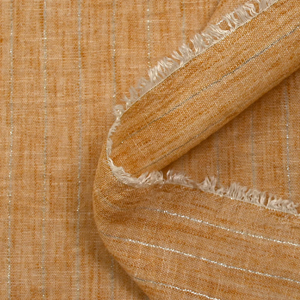 Chambray rayure Lurex Manon fond miel - Image 5