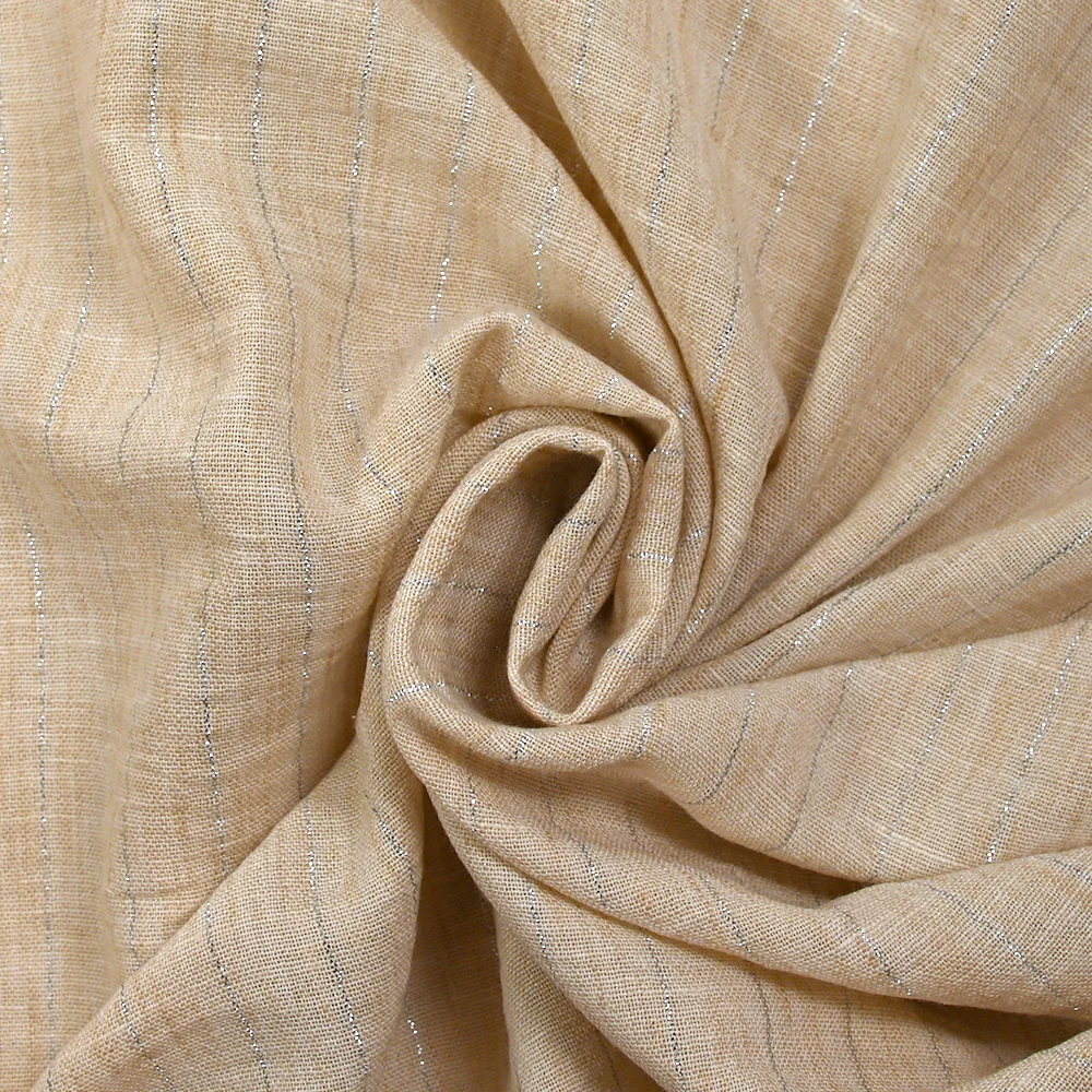Chambray rayure Lurex Manon fond sable - Image 2