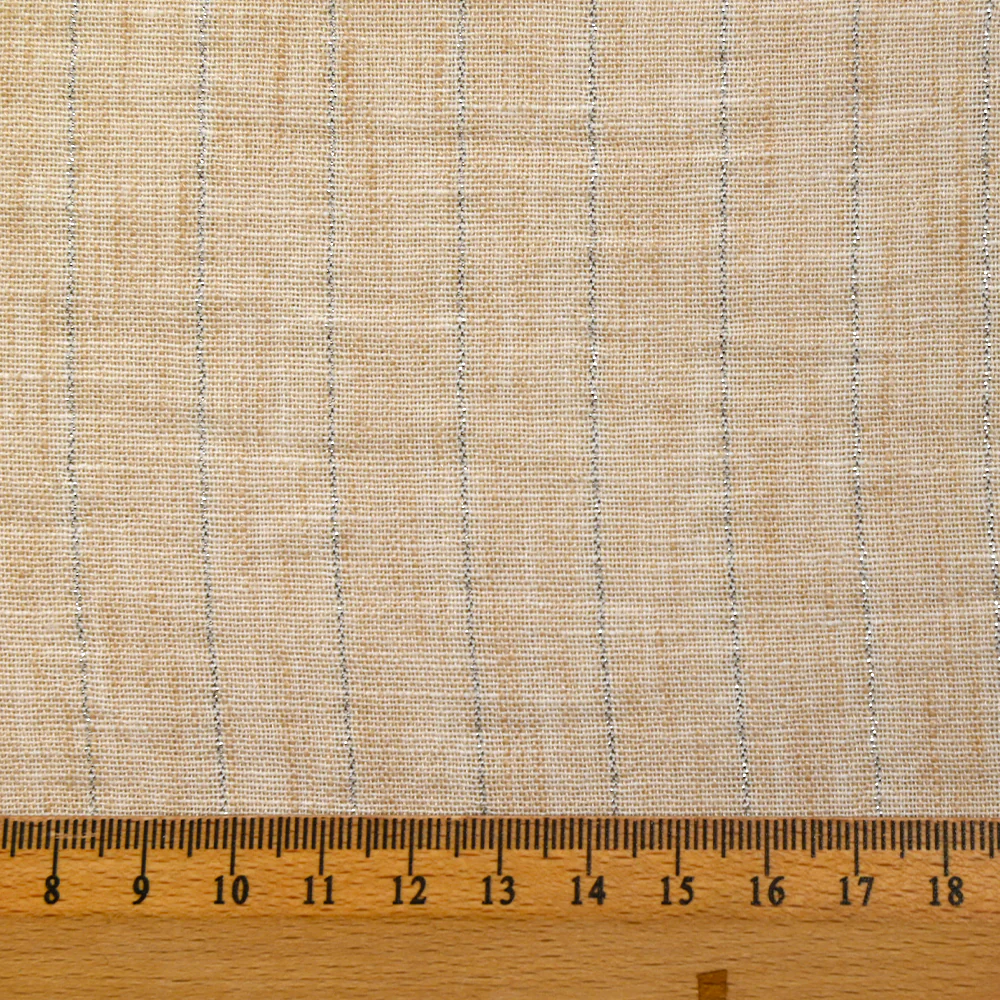 Chambray rayure Lurex Manon fond sable - Image 3