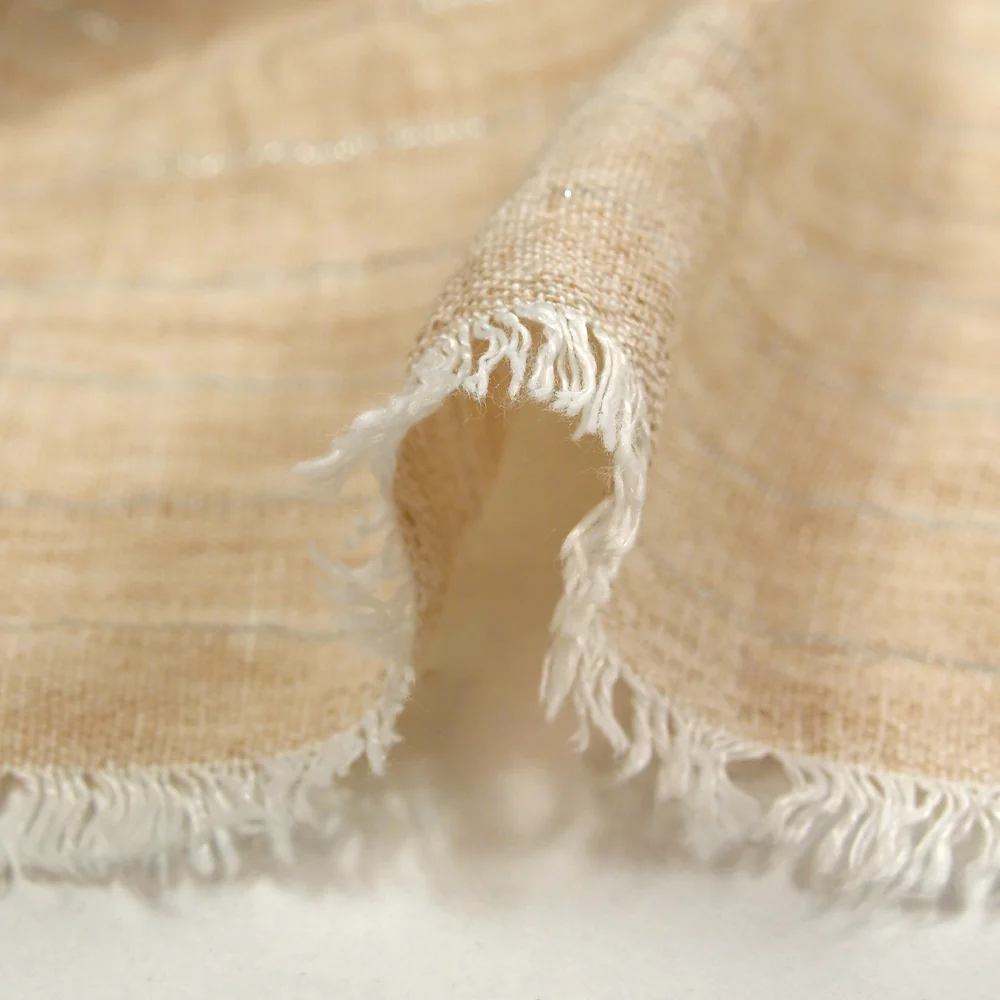 Chambray rayure Lurex Manon fond sable - Image 6