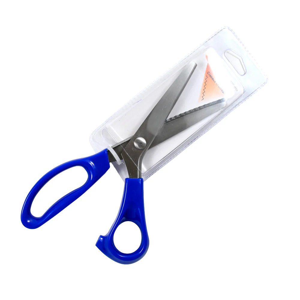 Ciseaux cranteurs 23.5 cm bleu