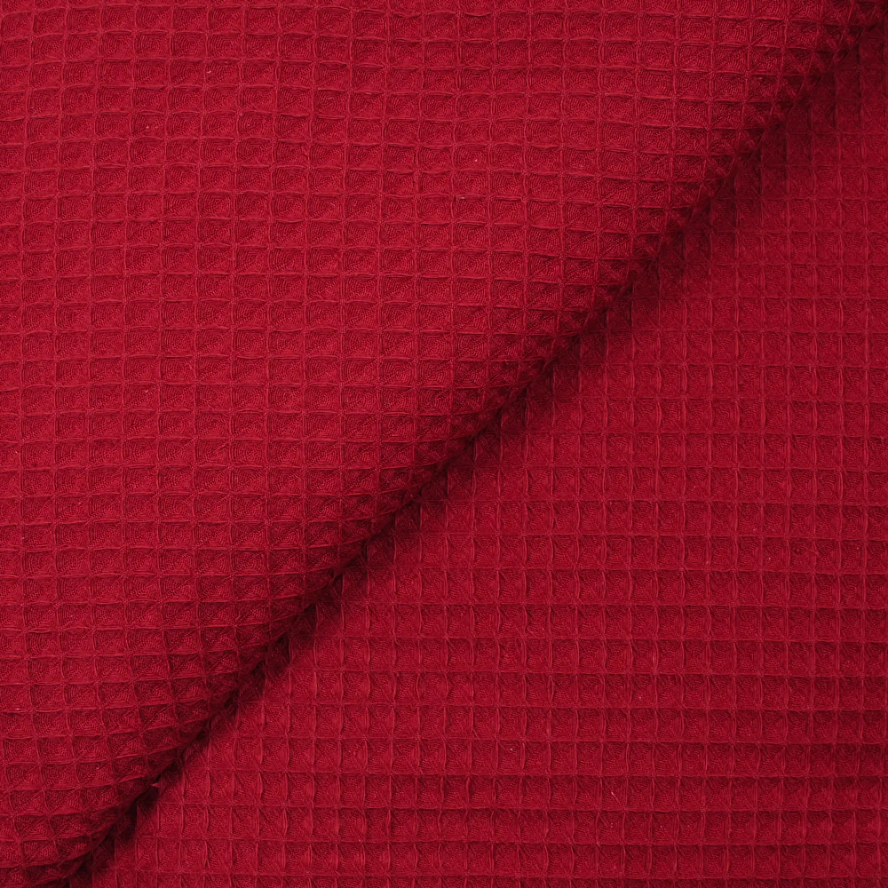 Coton 100% nid d'abeille cerise