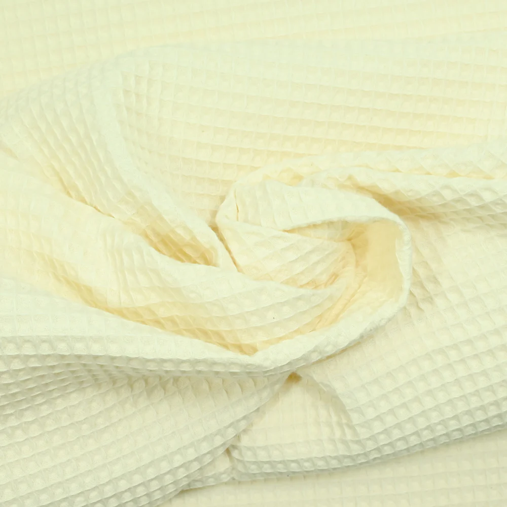 Coton 100% nid d'abeille crème - Image 2