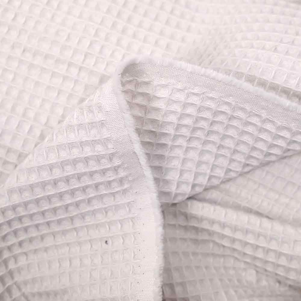 Coton 100% nid d'abeille gris perle - Image 3