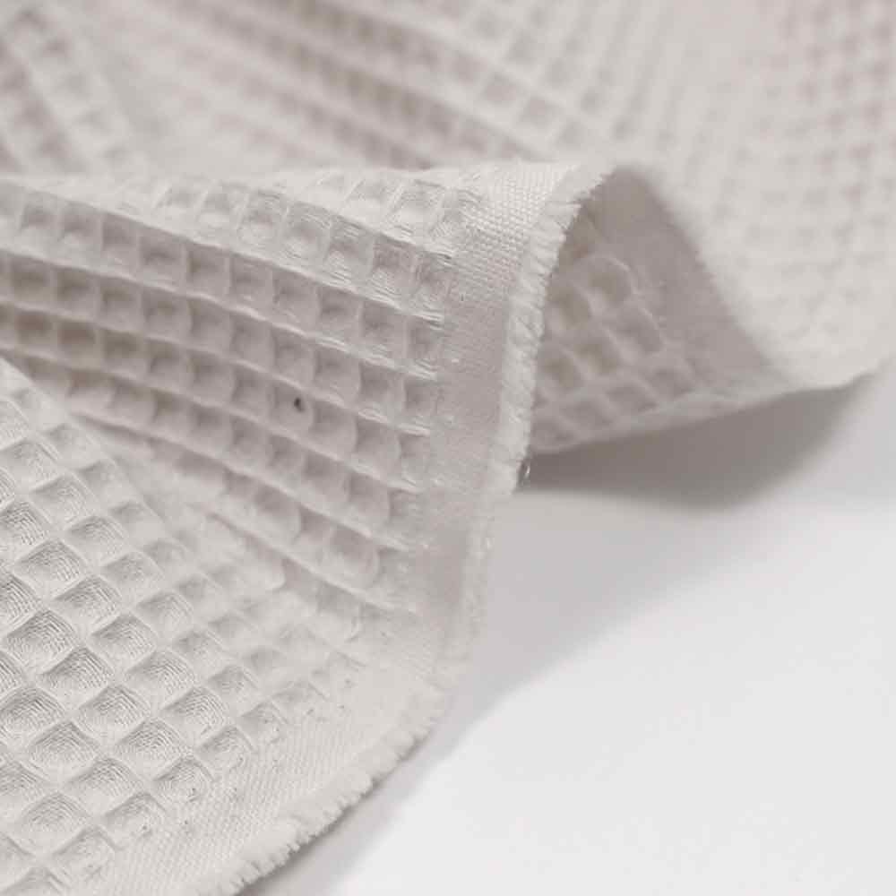 Coton 100% nid d'abeille gris perle - Image 4