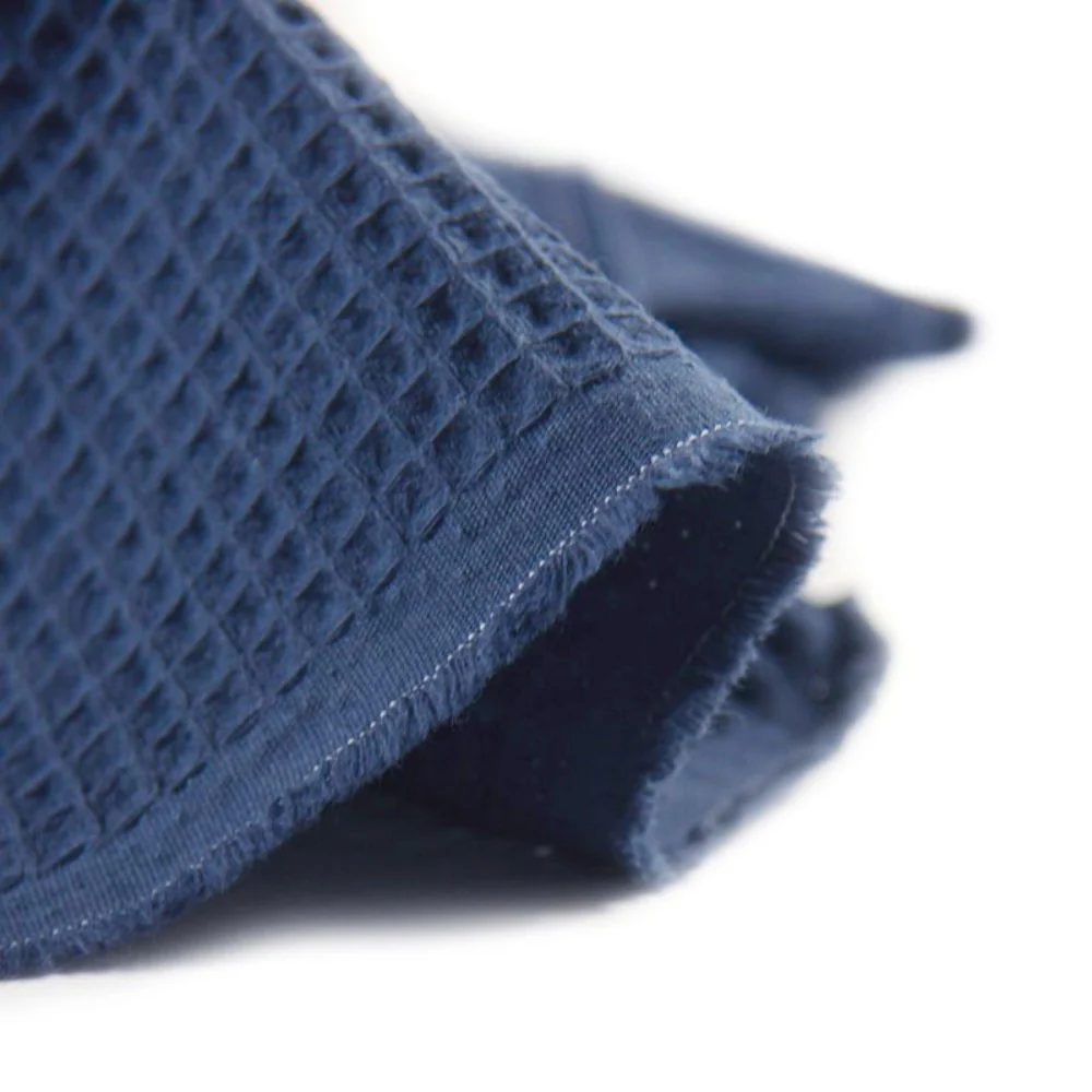 Coton 100% nid d'abeille indigo - Image 4