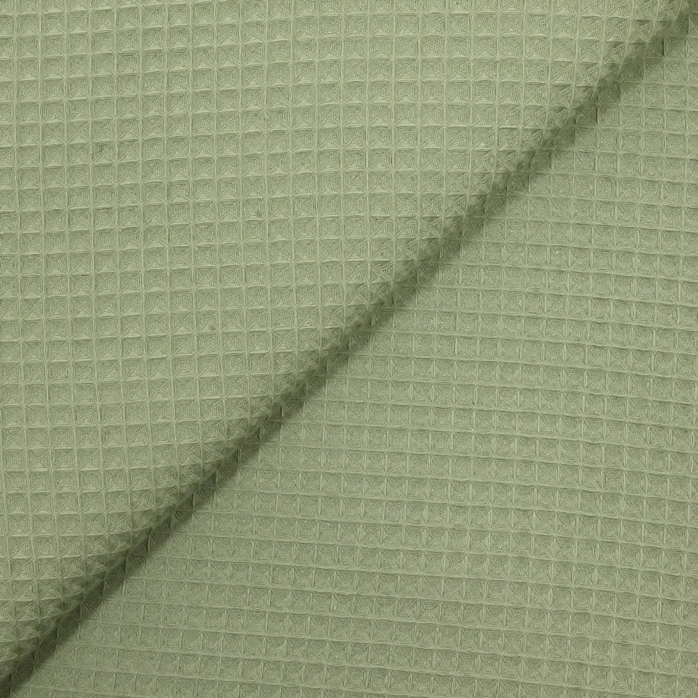 Coton 100% nid d'abeille kaki
