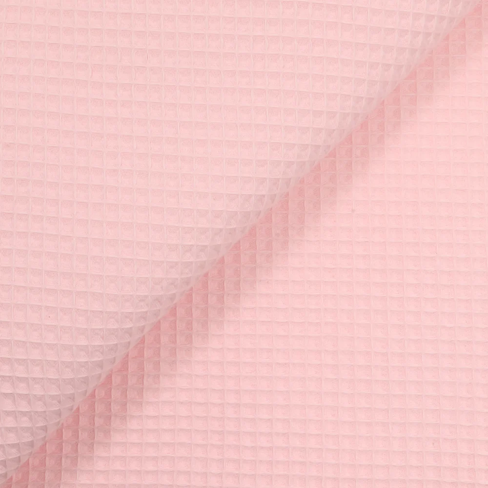 Coton 100% nid d'abeille rose dragée