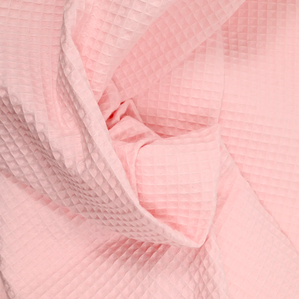 Coton 100% nid d'abeille rose dragée - Image 2