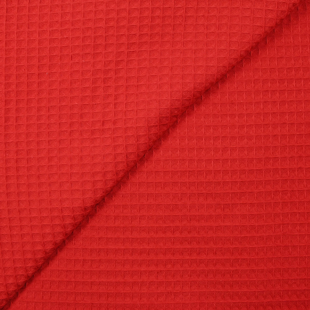 Coton 100% nid d'abeille rouge