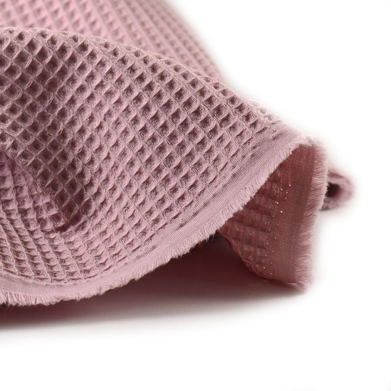 Coton 100% nid d'abeille vieux rose - Image 4
