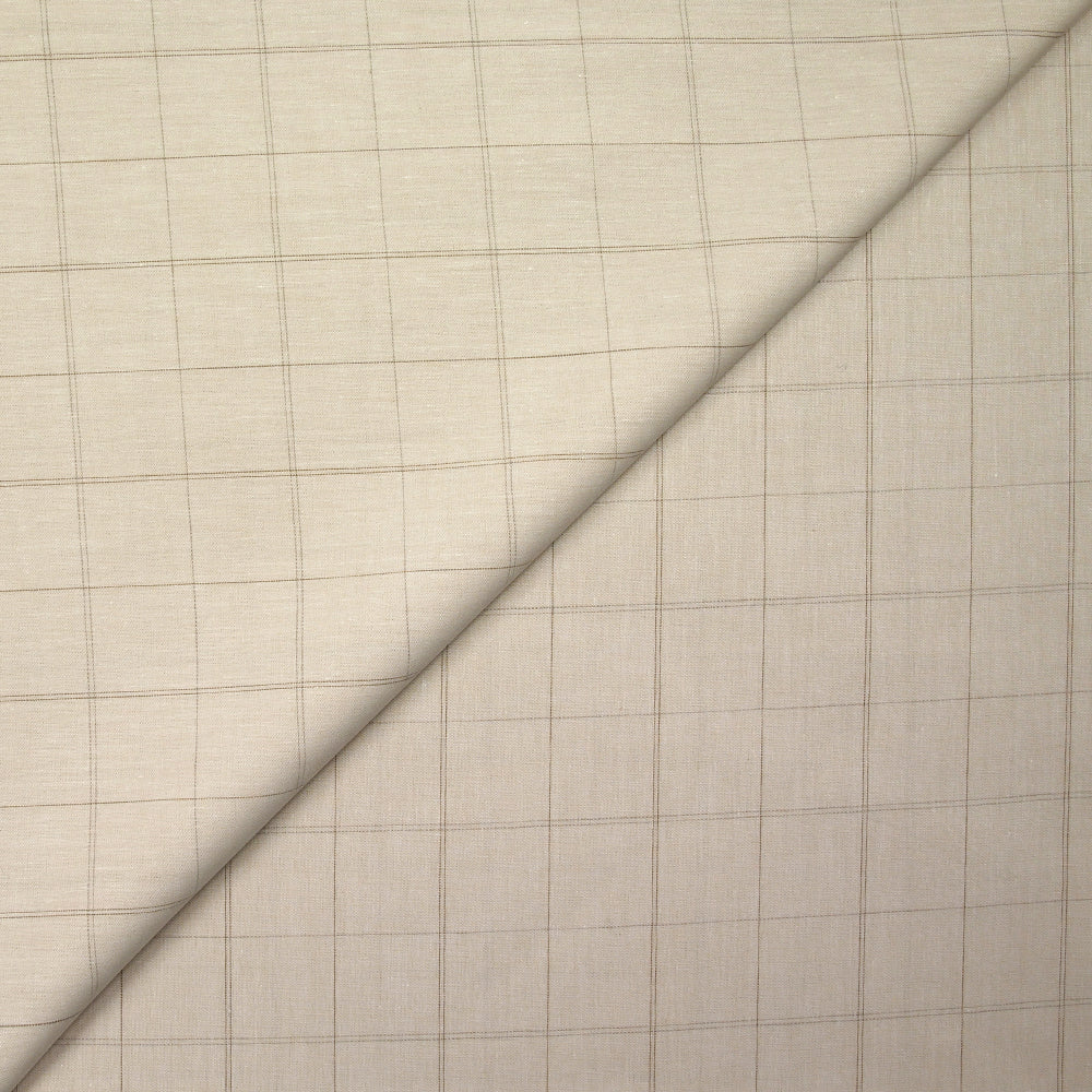 Coton Ă carreaux fond beige clair