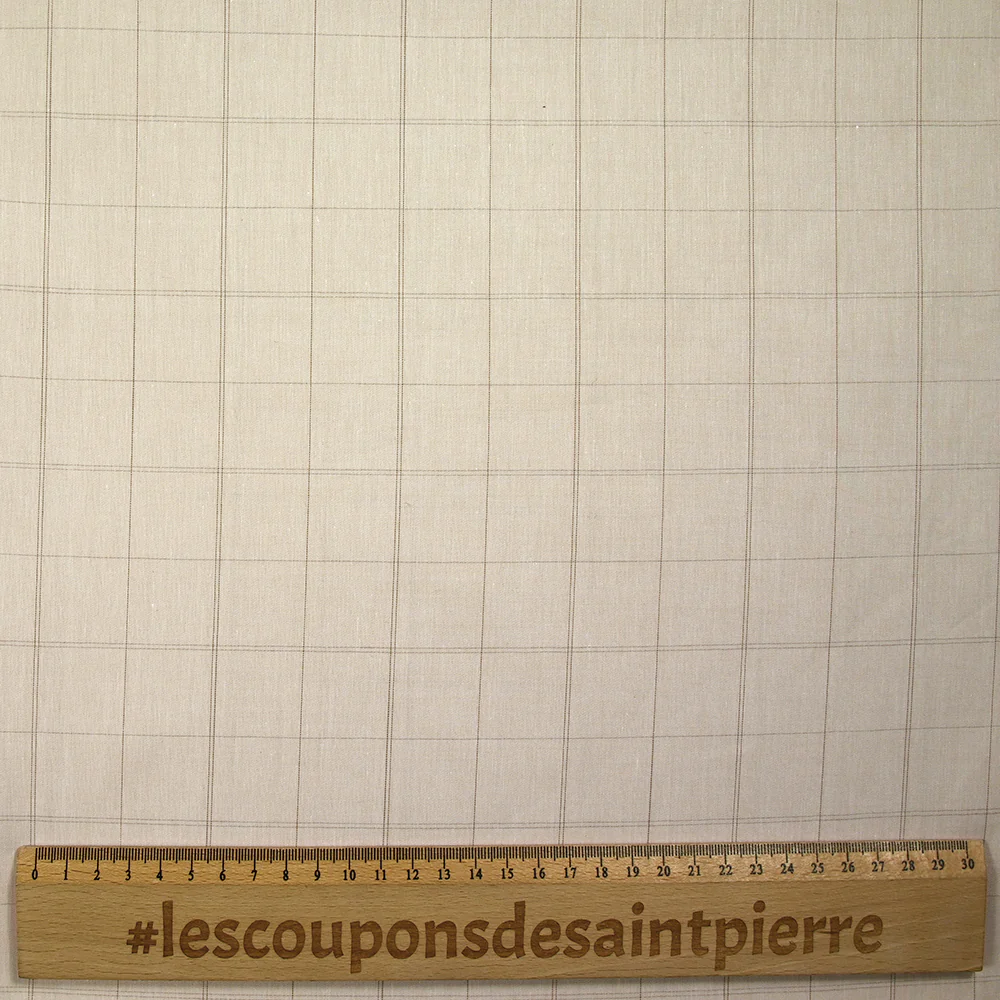 Coton Ă carreaux fond beige clair - Image 3