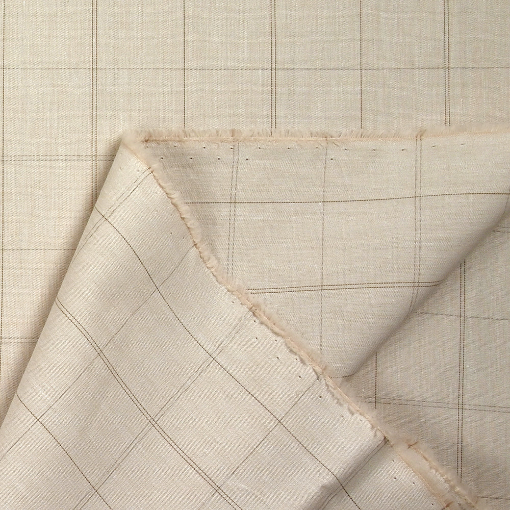 Coton Ă carreaux fond beige clair - Image 5