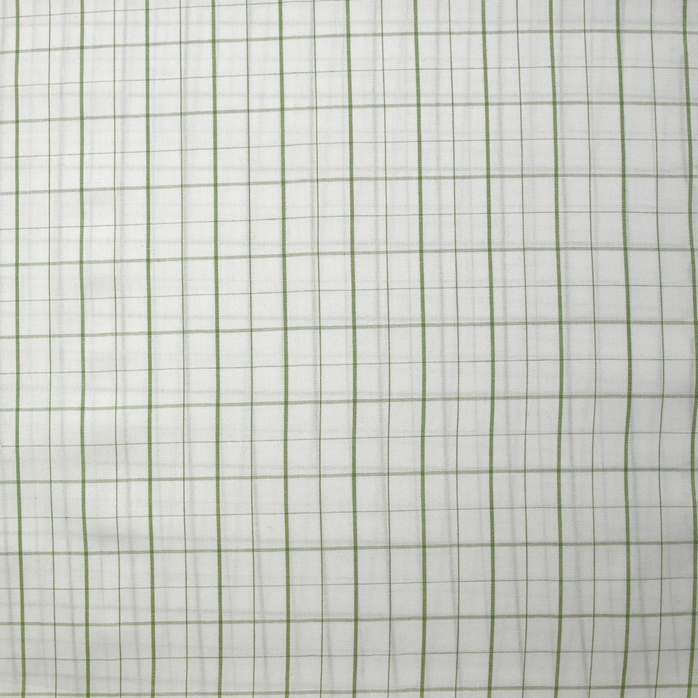 Coton Ă carreaux vert sauge fond blanc - Image 4
