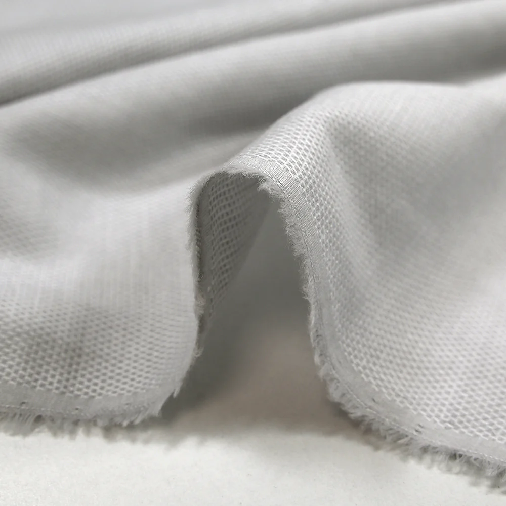 Coton chemise natté gris clair - Image 5