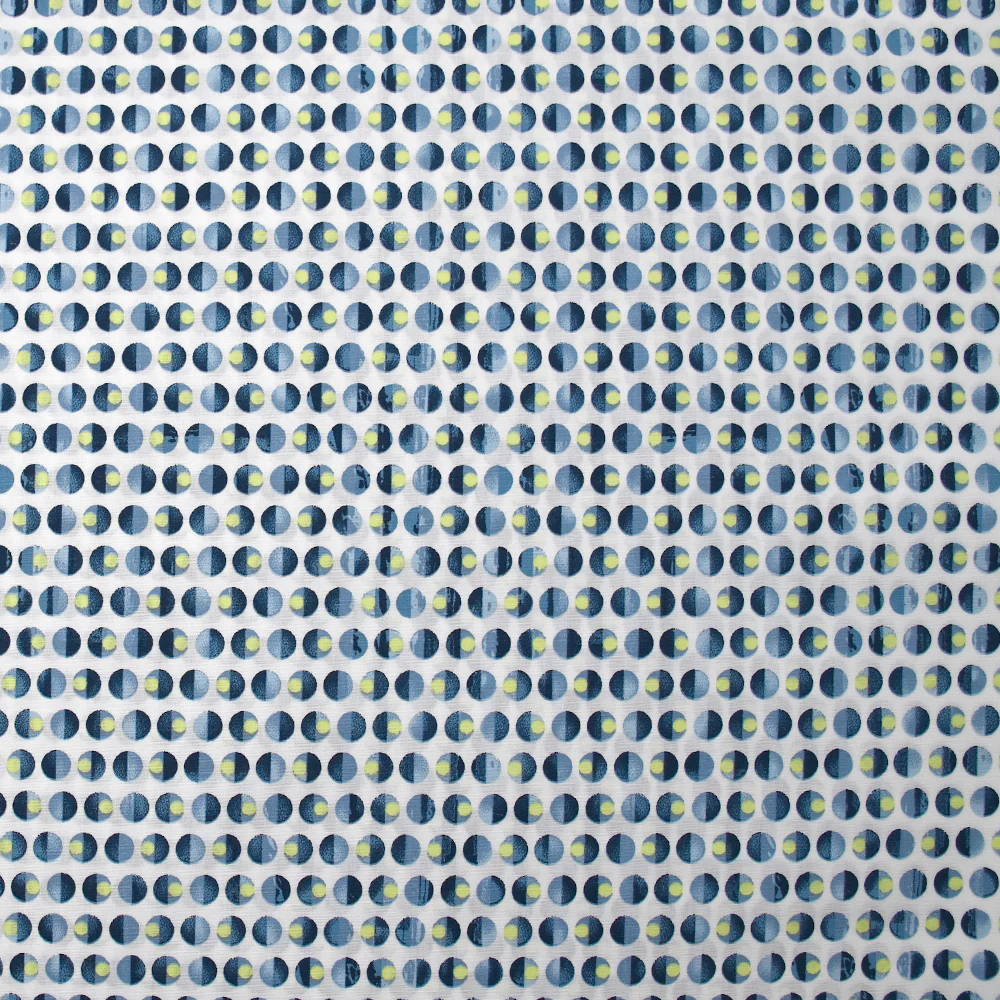 Coton élasthanne lever du soleil en pois fond blanc