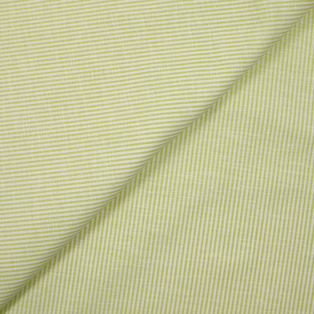 Coton fin tissé-teint rayé 1mm avocat