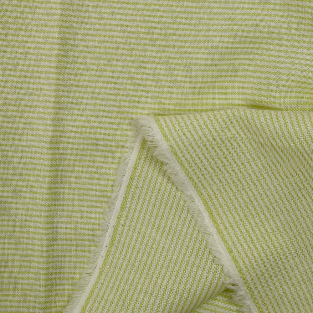 Coton fin tissé-teint rayé 1mm avocat - Image 3
