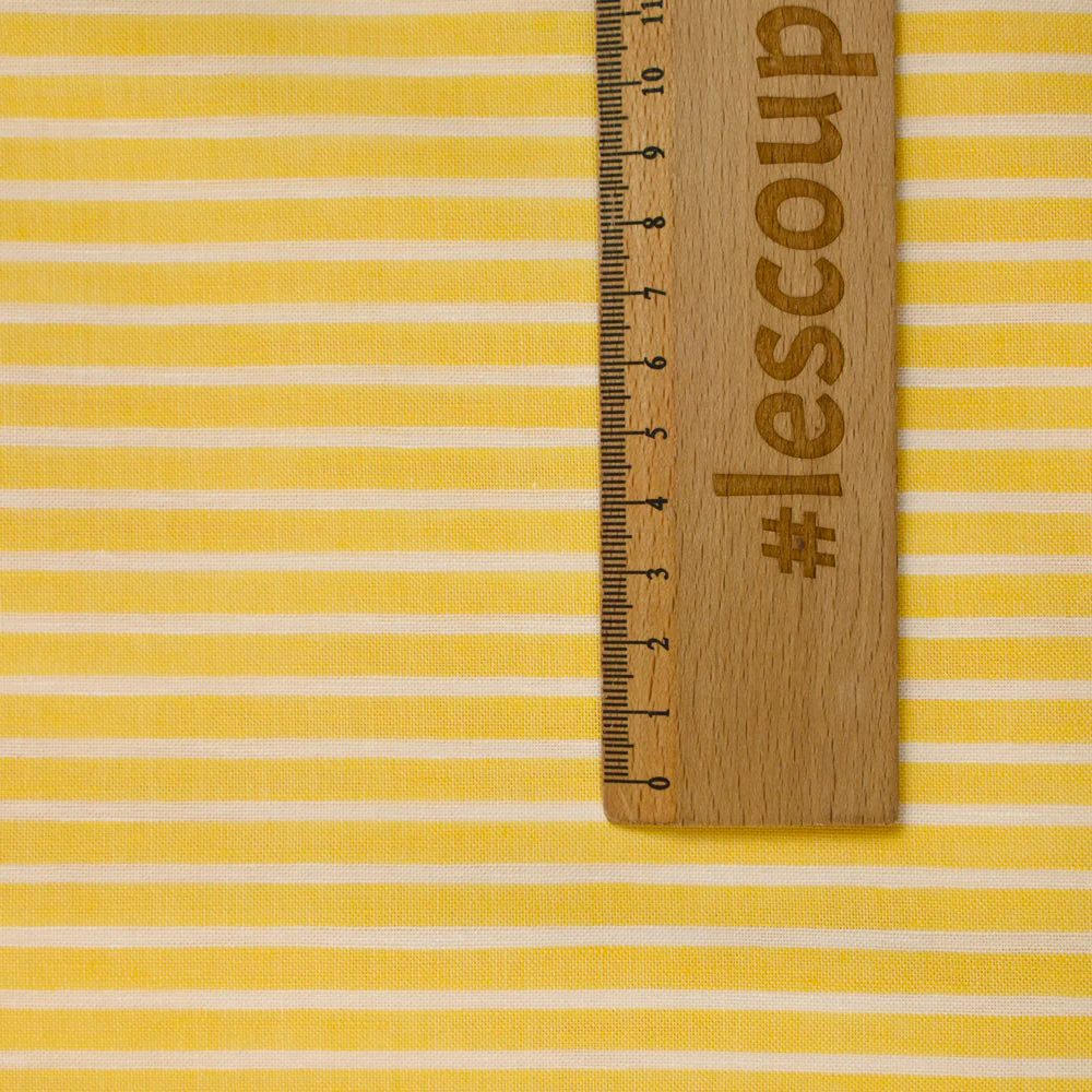 Coton fin tissé-teint rayé 6mm fond citron - Image 3