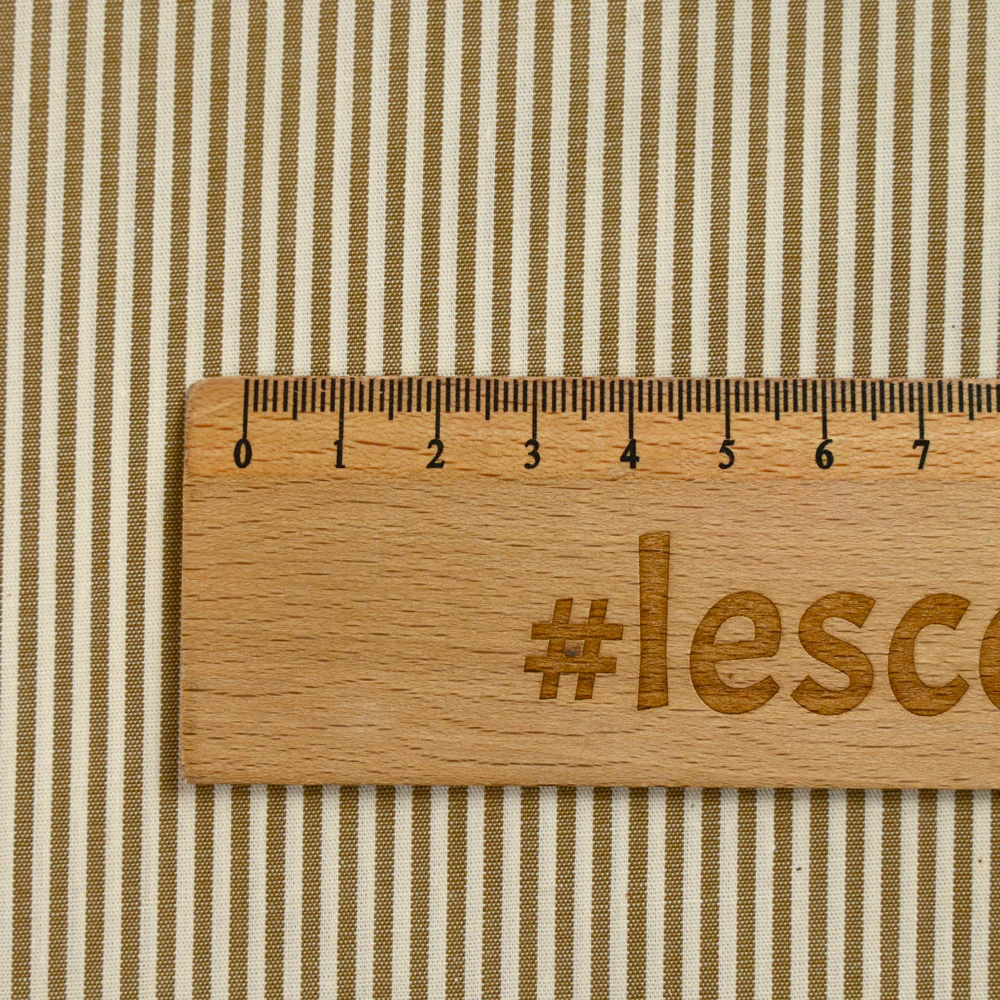 Coton fin tissé-teint Sophie rayé 2mm fond biscuit - Image 3