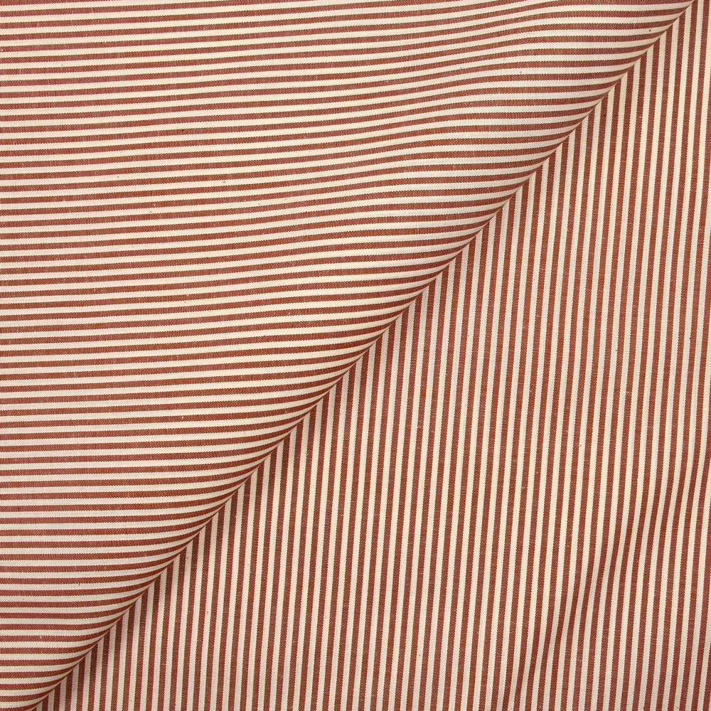 Coton fin tissé-teint Sophie rayé 2mm fond bordeaux