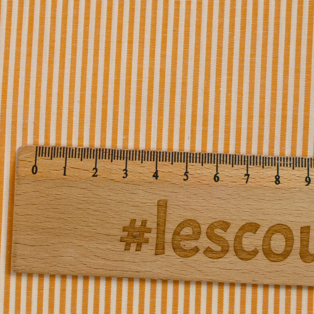 Coton fin tissé-teint Sophie rayé 2mm fond melon - Image 3