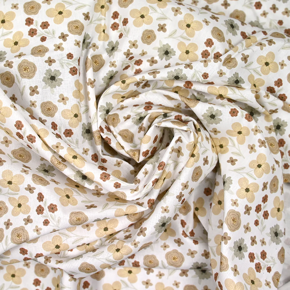 Coton imprimé amour passion beige et marron - Image 2