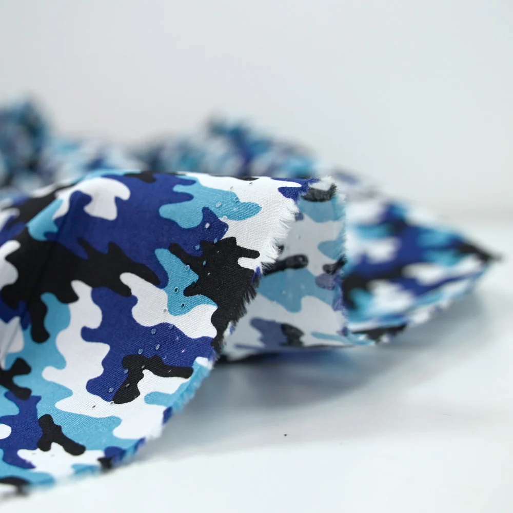 Coton imprimé camouflage bleu - Image 5