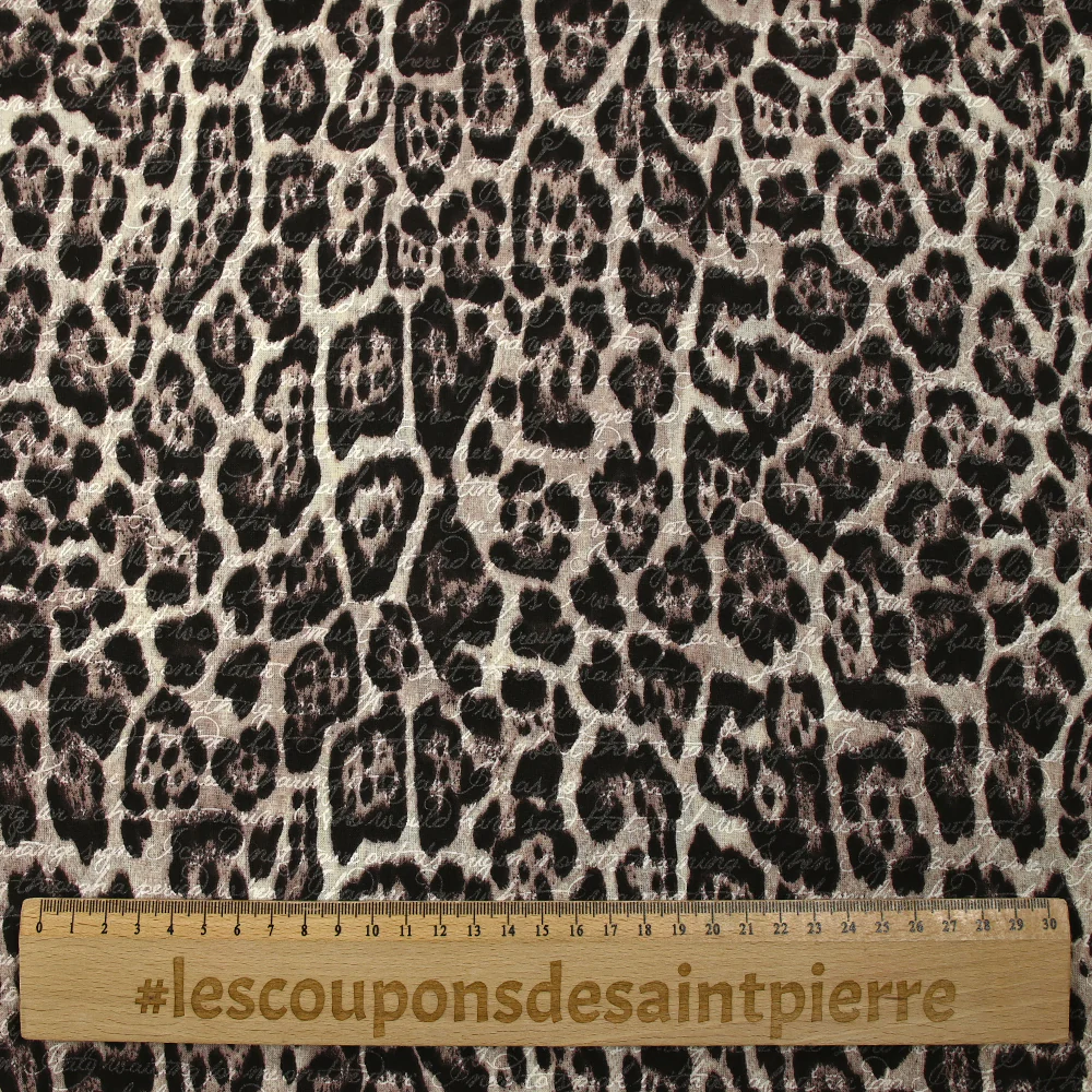Coton imprimé écriture sauvage léopard - Image 3