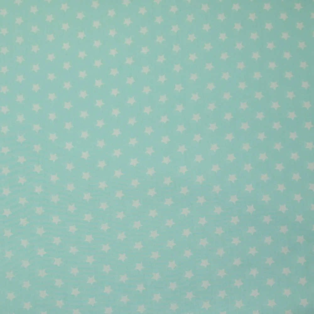Coton imprimé étoile 1cm aqua