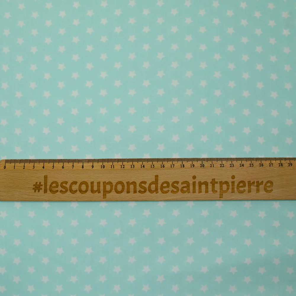 Coton imprimé étoile 1cm aqua - Image 3