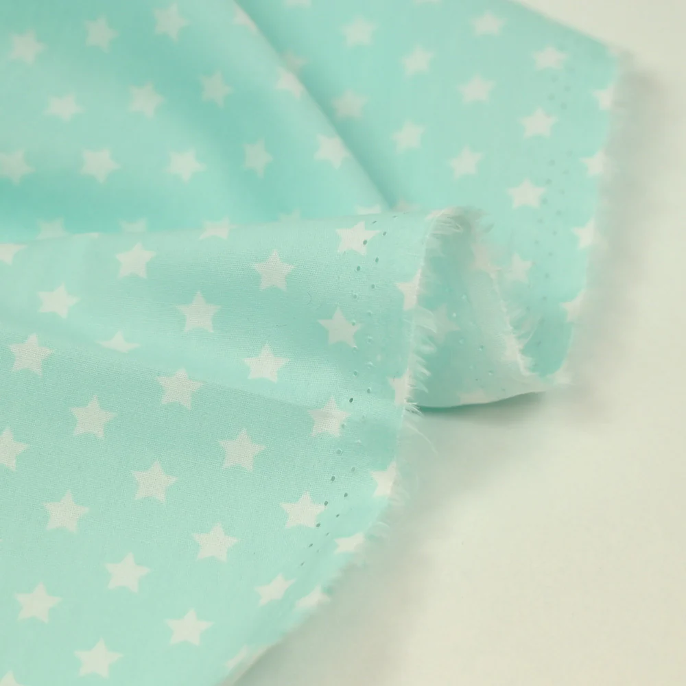 Coton imprimé étoile 1cm aqua - Image 5