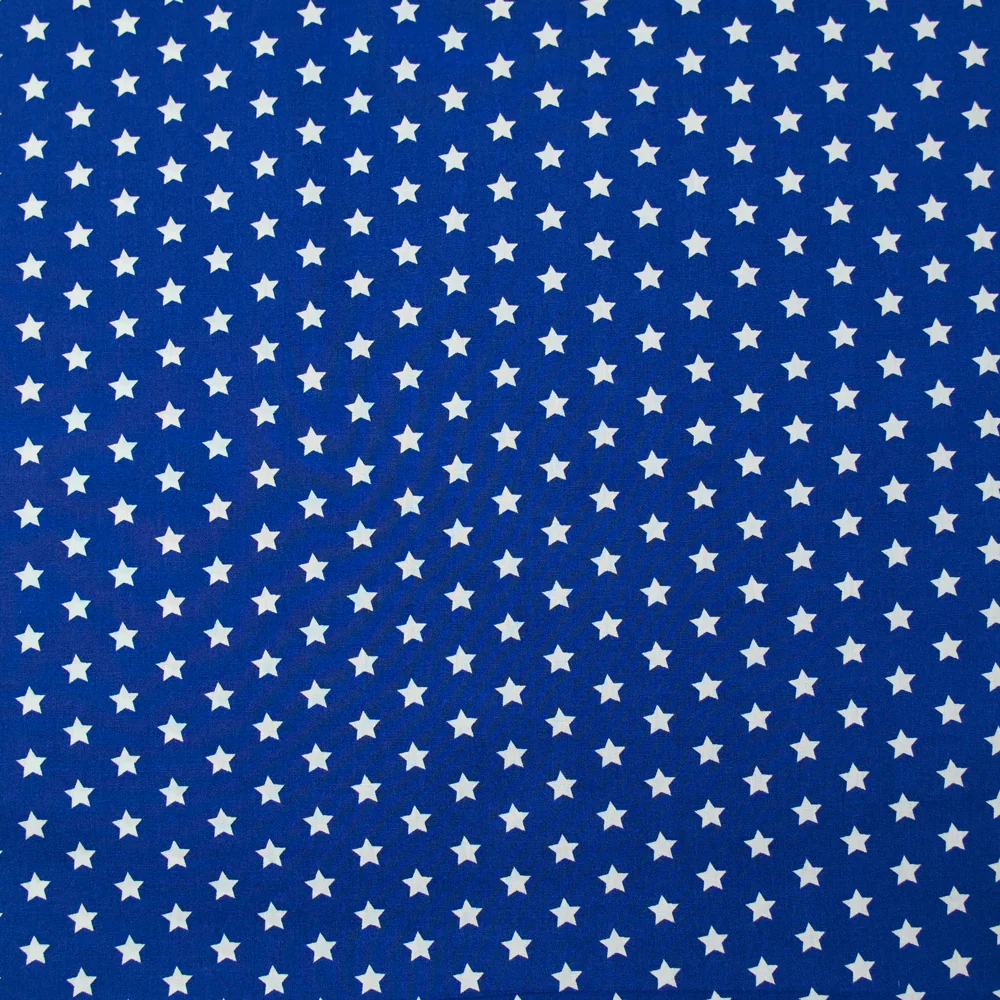 Coton imprimé étoile 1cm bleu électrique
