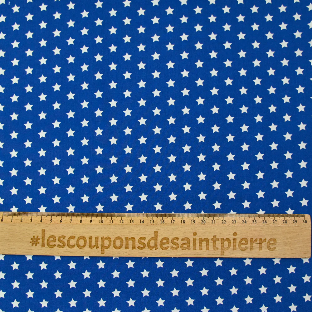 Coton imprimé étoile 1cm bleu électrique - Image 3