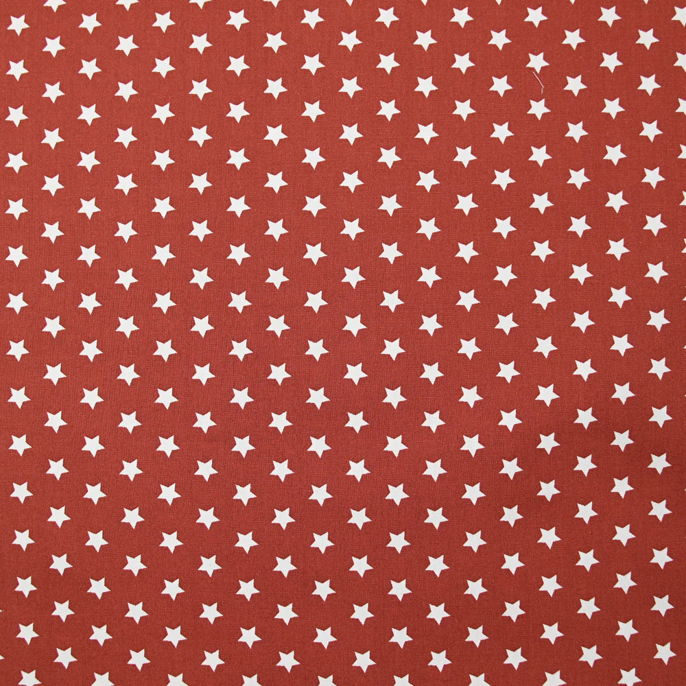 Coton imprimé étoile 1cm brique