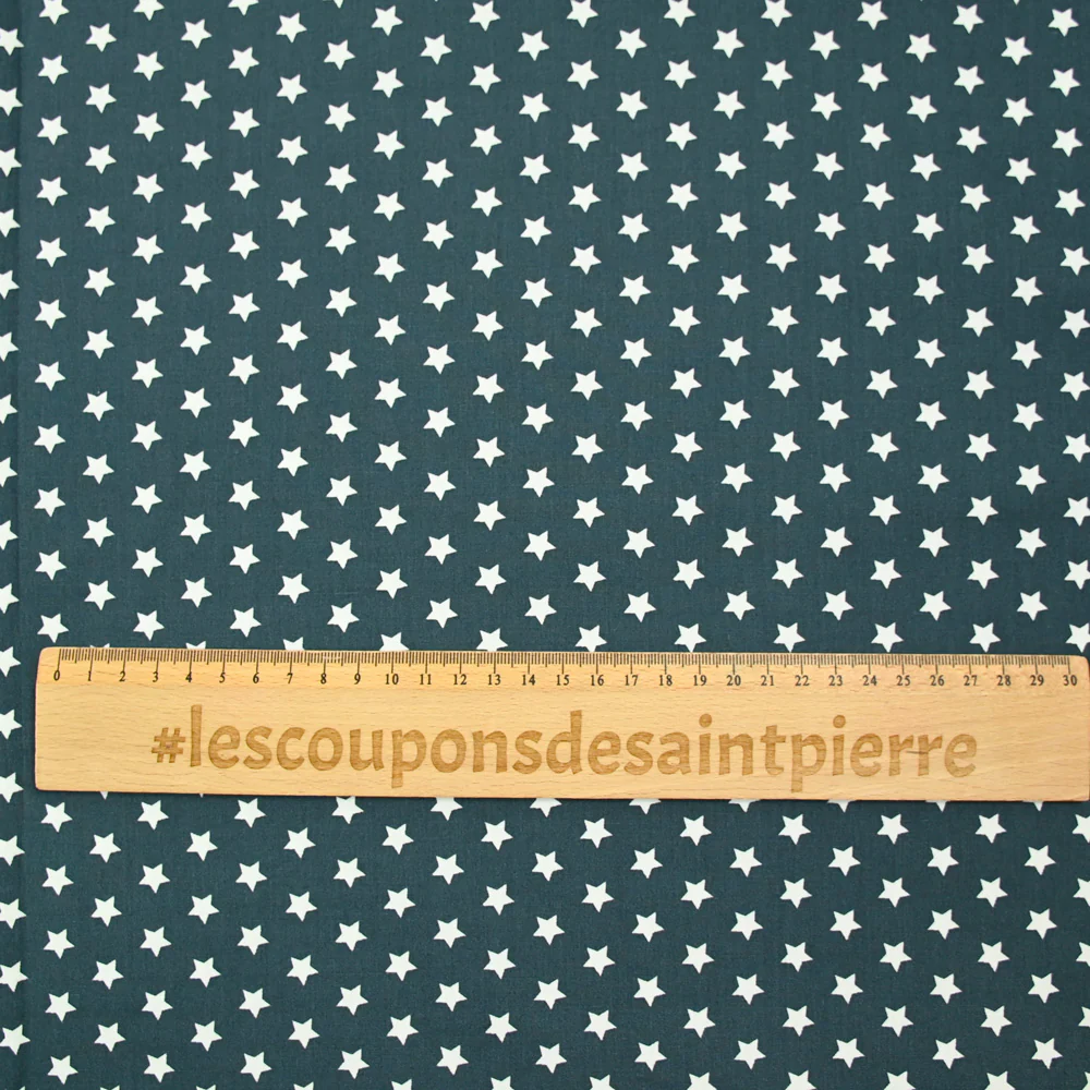 Coton imprimé étoile 1cm gris anthracite - Image 3